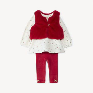 Ensemble long 3 pièces de Noël pour bébé fille 