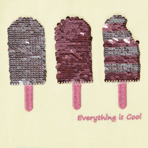 Κοντομάνικο μπλουζάκι με μαγικές παγιέτες σε σχήμα παγωτού για κορίτσι 