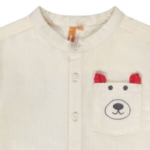 Πουκάμισο από popeline με παιχνιδιάρικη τσέπη για bebe αγόρι 