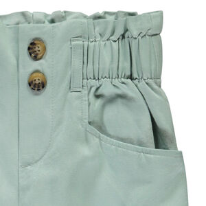 Παντελόνι με λάστιχο στη μέση από πάνινο ύφασμα για κορίτσι 