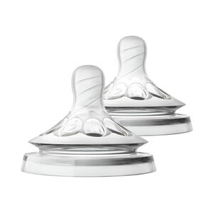 Θηλες Σιλικονης Natural Teat Slow Flow 1M+ (2 Τεμαχια) 