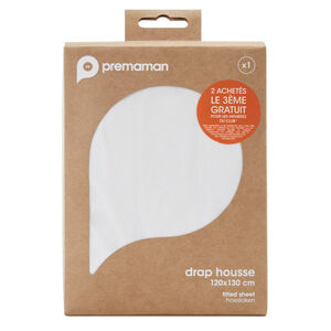 Σεντόνι με λάστιχο για κρεβάτι διδύμων Noah 120 x 130 cm λευκό 