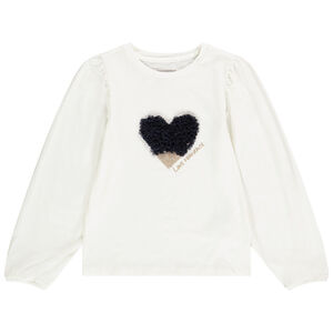 T-shirt manches longues en jersey fantaisie pour fille Main T-shirt manches longues en jersey fantaisie pour fille