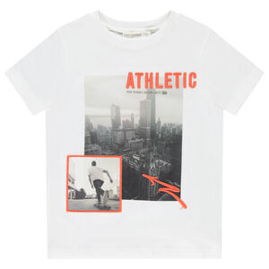 Κοντομάνικο μπλουζάκι με φωτογραφικό σχέδιο και κέντημα για αγόρι 