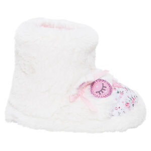 Ψηλά παντοφλάκια από συνθετική γούνα με κέντημα 