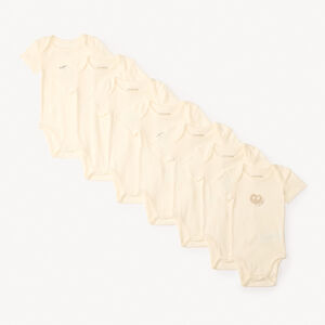 Συλλογή 7 κοντομάνικων φορμών με σχέδιο πρωινού για κορίτσι μωρού 