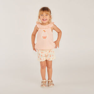 Σετ 2 τεμαχίων, αμάνικο μπλουζάκι + σορτσάκι για κορίτσι μωρό 