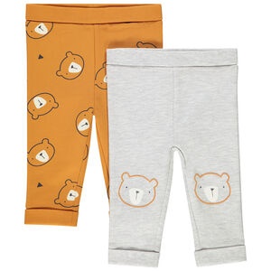 Lot de 2 caleçons french terry avec ceinture retroussable et print ourson pour bébé garçon Main Lot de 2 caleçons french terry avec ceinture retroussable et print ourson pour bébé garçon