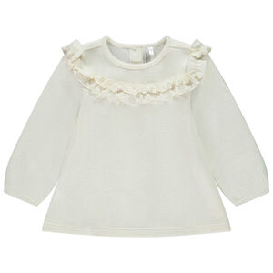 Τουνίκ μακρυμάνικη πλεκτό με βολάν για μωρό κορίτσι 