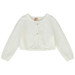 Ζακέτα μπολερό από πλεκτό με σχέδιο αζούρ για κορίτσι 