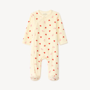 Dors-bien bébé fille en velours imprimé cœurs 