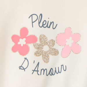 Φούτερ molleton με colorblock και μανίκια sherpa για μωρό κορίτσι 