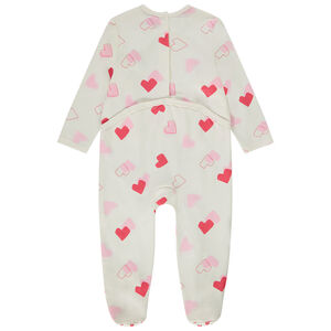 Φορμάκι ύπνου με σχέδιο καρδιές για bebe κορίτσι με διαφορετικά ανοίγματα ανάλογα με την ηλικία 