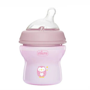Chicco Μπιμπερό Πλαστικό Natural Feeling με Θηλή Σιλικόνης 0m+, 150ml 