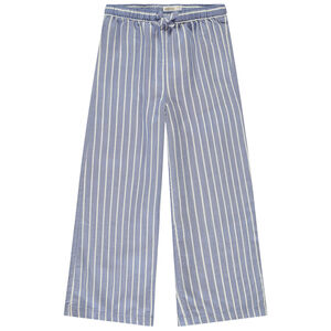 Παντελόνι φαρδιά γραμμή από πάνινο ριγέ για κορίτσι 