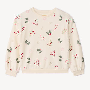 Sweat molleton imprimé Noël pour fille  