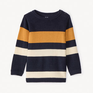 Pull en tricot fantaisie rayé pour bébé garçon  Main Pull en tricot fantaisie rayé pour bébé garçon