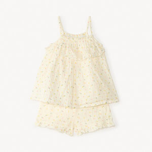 Συγκρότημα κοντομάνικο 2 τεμαχίων με αμάνικο μπλουζάκι + σορτς με σχέδιο καρδιά για μωρό κορίτσι 