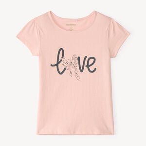T-shirt με κοντό μανίκι με γυαλιστερή εκτύπωση για κορίτσι 