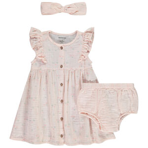 Σετ 3 τεμαχίων από διπλή γάζα με floral σχέδιο για bebe κορίτσι 