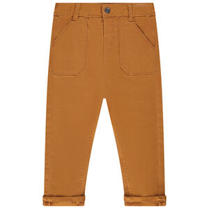 Παντελόνι μονόχρωμο twill με ψεύτικες τσέπες για αγόρι 
