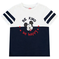 T-shirt με οργανικό βαμβάκι Color block σχέδιο Mickey για αγόρι , Orchestra