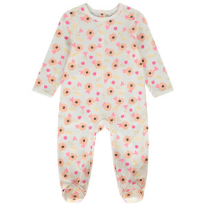 Ολόσωμο φορμάκι από jersey με floral σχέδιο για bebe κορίτσι 