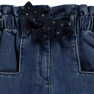 Παντελόνι paperbag από denim με φανταστική ζώνη για κορίτσι 