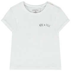 T-shirt manche courtes blanc avec print Mère & Fille , Orchestra