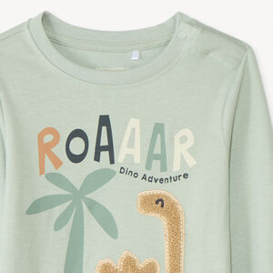 T-shirt με μακριά μανίκια με σχέδιο δεινόσαυρου αγόρι μωρό 