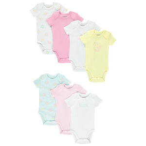 Σετ από 7 κοντομάνικα bodies με φαντεζί σχέδιο για κορίτσι 