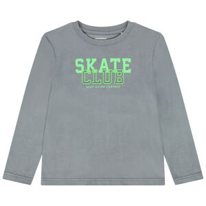 T-shirt manches longues en jersey print et broderie pour garçon Main T-shirt manches longues en jersey print et broderie pour garçon