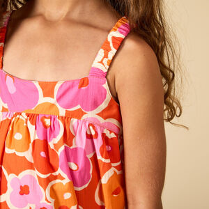 Φόρεμα με τιράντες και εκτύπωση λουλουδιών για κορίτσι 