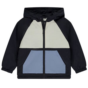 Αντιανεμικό με εφέ color block και επένδυση από πλεκτό για αγόρι 