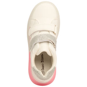 Χαμηλά αθλητικά παπούτσια με scratch και κέντημα και παγιέτες για κορίτσι 