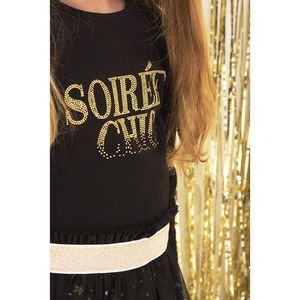 T-shirt manches longues en jersey à strass pour fille Main T-shirt manches longues en jersey à strass pour fille
