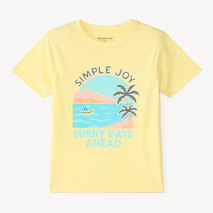 T-shirt με κοντά μανίκια, μονόχρωμο, με καλοκαιρινό σχέδιο για αγόρι 