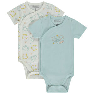 Σετ από 2 κοντομάνικα bodies με φανταστικά σχέδια ζώων για μωρό αγόρι 