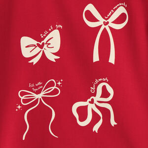 T-shirt manches courtes fille imprimé nœuds 