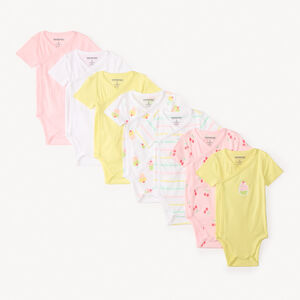 Σετ 7 κοντομάνικων ιματισμών με σχέδια απόλαυσης για μωρά κορίτσια (διαφορετικές ανοίγεις ανάλογα με την ηλικία) 