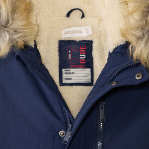 Parka με κουκούλα και αφαιρούμενη ψεύτικη γούνα για αγόρι 