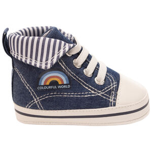 Αθλητικά παπούτσια ψηλά μαλακά effet jean για bebe αγόρι 