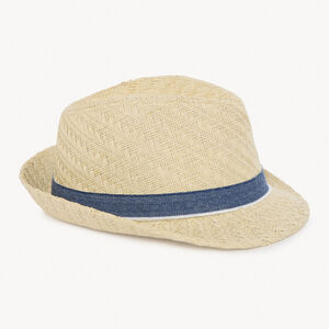 Καπέλο trilby από ψάθα με κορδέλα για αγοράκι. 