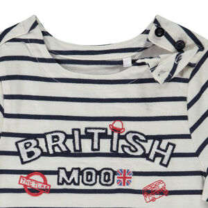 Τ-shirt μακρυμάνικο ριγέ με κεντημένο patch για μωρό αγόρι 