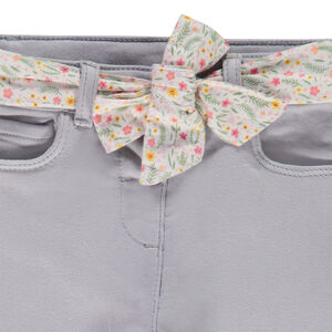 Τζιν ίσιο σε denim με ζώνη φουλάρι για bebe κορίτσι 