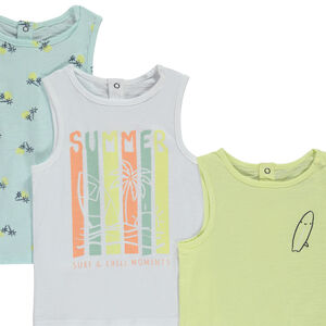 Σετ από 5 αμάνικα μπλουζάκια φαντεζί από jersey slub για bebe αγόρι 