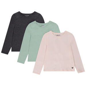 Σετ από 3 μακρυμάνικα μπλουζάκια με σχέδιο καρδιά για κορίτσι 