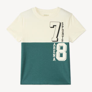 T-shirt manches courtes garçon color block fantaisie 