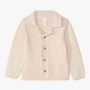 Γιλέτ με μακριά μανίκια πλεξίματος και γιακά για αγοράκι. 