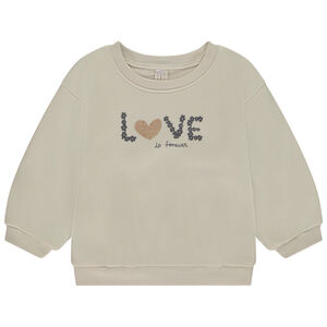 Φούτερ σε molleton με φαντεζί print για bebe κορίτσι 